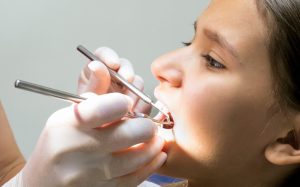 Child receiving dental work